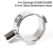51mm Double Spout Coffee Bottomless Portafilter Filter Basket For Delonghi EC680 EC685 Espresso Machine Handle Cafe Accessories w Pressurized 2cup gray