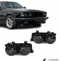 Priekinių žibintų komplektas skirtas BMW E32 / E34 (87-96), tamsinti, su kryžiais