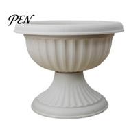 Garden Pot with Built-in Drainage Plastic Flower Urn Planter, Goblet-Shaped Plant Pot, Lightweight Flowerpot Decorative Planter Holes for Indoor S šviesiai smėlio spalvos