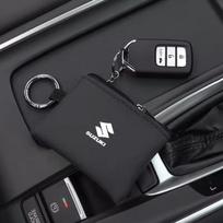 Automobilio odinis raktų dėklas Kortelių krepšys Emblema raktų pakabukas Maišelis Suzuki SX4 Splash Baleno Vitara Samurai Kaiser DZire Swift Jimny Ignis gray