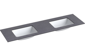 Dvigubas praustuvas Kame Universal, WP/16-3/H11-P3-D, 160 cm, Juodasis mėnulis HPL