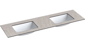 Dvigubas praustuvas Kame Universal, WP/16-3/H12-P3-D, 160 cm, Pilkas mėnulis HPL