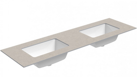 Dvigubas praustuvas Kame Universal, WP/16-3/H15-P3-D, 160 cm, Smėlio akmuo HPL