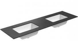 Dvigubas praustuvas Kame Universal, WP/16-3/H17-P3-D, 160 cm, Juoda lava HPL