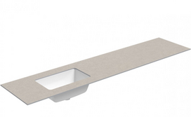 Praustuvas su stalviršiu Kame Universal, WP/20-3/H15-P3-L, 200 cm, Smėlio akmuo HPL