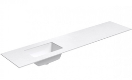 Praustuvas su stalviršiu Kame Universal, WP/20-3/H16-P3-L, 200 cm, Matinė balta HPL