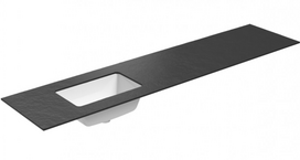 Praustuvas su stalviršiu Kame Universal, WP/20-3/H17-P3-L, 200 cm, Juoda lava HPL