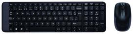 Prekė su pažeista pakuote. Belaidis klaviatūros ir pelės komplektas Logitech MK220, EN/RU, juoda sp.