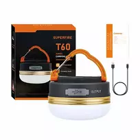 Kempingo žibintas Superfire T60 2.5W su įkraunama 1000 mAh baterija
