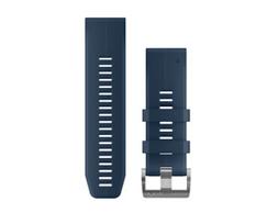 Garmin QuickFit 26mm tamsiai mėlyna silikoninė apyrankė sidabrine sagtimi