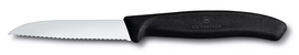 Virtuvinis banguotų ašmenų peilis Victorinox, juodas