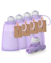 MOMCOZY DAUGKARTINIAI SILIKONINIAI PIENO IR MAISTO LAIKYMO MAIŠELIAI, 5 VNT., VIOLETINIAI