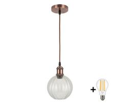 BRILAGI - LED pakabinamas šviestuvas ant laido RETRO GLASS 1xE27/60W/230V skersm. 18 cm varinis/skaidrus