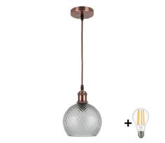 BRILAGI-LED pakabinamas šviestuvas ant laido RETRO GLASS 1xE27/60W/230V Ø 18 cm vario / dūminė pilka