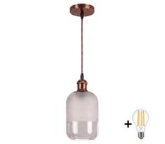 BRILAGI - LED pakabinamas šviestuvas su laidu RETRO GLASS 1xE27/60W/230V skersmuo 14 cm varinė/balta