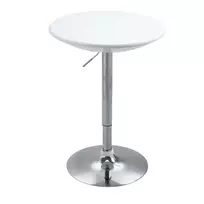 Reguliuojamo aukščio modernus baro stalas - baltas Ø61 x 76-97 cm