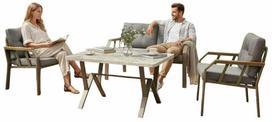 Lauko baldų komplektas Kalune Design Nergiz, aukso sp./pilka sp., 1-4 vietų