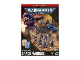 Warhammer 40,000 Space Marines startinis rinkinys su miniatiūromis ir dažais