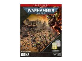 Warhammer 40,000 Orkų startinis rinkinys – miniatiūros, dažai, teptukas