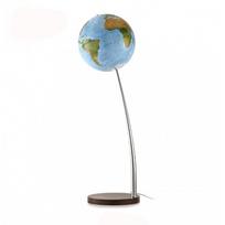 Apšviestas pastatomas gaublys Vertigo Blue 37 cm – politinis žemėlapis