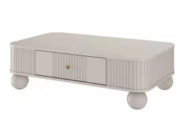 Kavos staliukas VESPER Bench 103 cm,  kašmyras, auksinės rankenos, kojos rutuliai