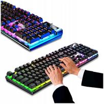 Juodoji RGB LED apšviesta žaidimų klaviatūra