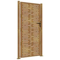 vidaXL Sodo vartai, 100x175 cm, Corten plienas, kvadratinis dizainas