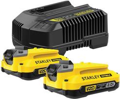 Akumuliatoriaus ir įkroviklio komplektas Stanley SFMCB12D2-QW, 18 V, li-ion, 2000 mAh