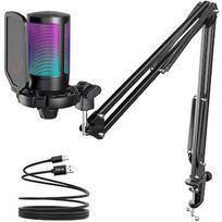 Fifine Microphone Fifine A6T AMPLIGAME USB RGB mikrofon pojemnościowy studyjny czarny A6T