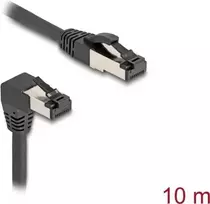 Tinklo kabelis DeLOCK RJ45 Cat.8.1 90° žemyn kampu / tiesus 10 m juodas