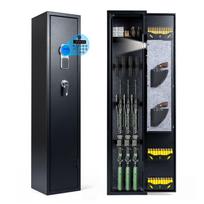Ginklų seifas su elektronine kodine spyna, 10 šautuvų, juodas, 30 x 28 x 138 cm