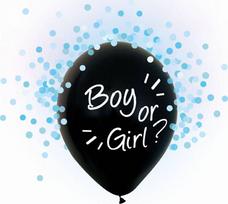 GoDan Berniukas arba mergina Gimtadienis Balloons su Mėlyna Konfeti - 30 cm - 4 vnt universalus