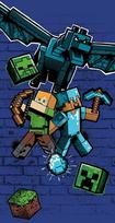 Minecraft Metro Art Survive Vaikiškas rankšluostis, 70x140 cm