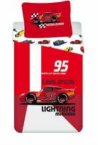 Patalynė bawełniana 140x200 Cars Auta 8353 I am speed Zygzak McQueen poszewka 70x90 raudona dziecięca