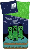 Patalynė bawełniana 140x200 Minecraft 1216 Sssleep Tight poszewka 70x90 JF 02