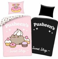 Pusheen vaikiška patalynė 140 x 200 cm Halantex 100% medvilnė kačių kačiukas GLOW