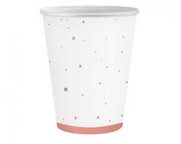 Pink Spalvoti rožinio aukso spalvos popieriniai puodeliai „Celebrate Rožinė“, 6 vnt., 250 ml