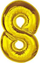 GoDan Smart folijos balionas, numeris 8, auksinis, 92 cm