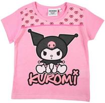 Hello Kitty Kuromi rožiniai vaikiški trumpi marškinėliai, 8 metų