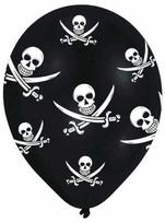 Pirato „Jolly Roger“ balionai, 6 vnt. pakuotėje, 11 colių (27,5 cm)