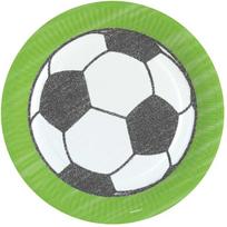 Futbolo „Kicker Party“ popierinės lėkštės, 8 vnt., 23 cm