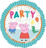 AMSCAN Peppa Pig folijos balionas, apvalus, spalvingas