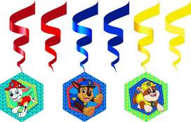 Paw Patrol vaikinų juostelės dekoracijų rinkinys, 6 vnt.