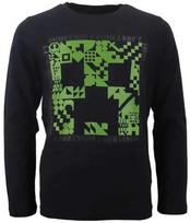 „Minecraft“ tamsūs vaikiški ilgomis rankovėmis marškinėliai, 12 metų