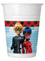 „Miraculous Ladybug Hero“ plastikinių puodelių rinkinys, 8 vnt., 200 ml