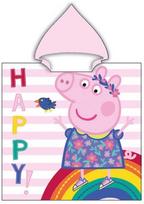 Peppa Pig Happy paplūdimio rankšluostis pončas 55x110 cm (greitai džiūstantis)