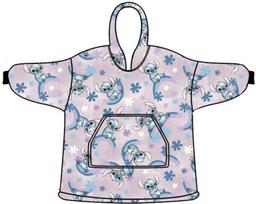 Disney Lilo ir Stitch Chill suaugusiųjų užtraukiama pliušinė polinė antklodė, pončas
