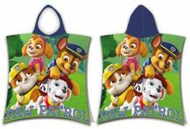 Poncho vaikams 50x115 Psi Patrol Paw 7629 Chase Rubble Skye Marshall psy w akcji drużyna ręcznik su kapturem