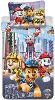Patalynė dziecięca 140x200 Psi Patrol Paw Rocky Rubble Marshall mėlyna miasto 4756 poszewka 70x90 psy