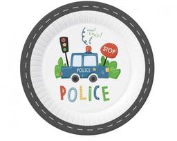 Policijos pypsėjimo popierinės lėkštės, 6 vnt., 23 cm